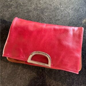 Danna Davis Designs Vintage Clutch - red with brown trim